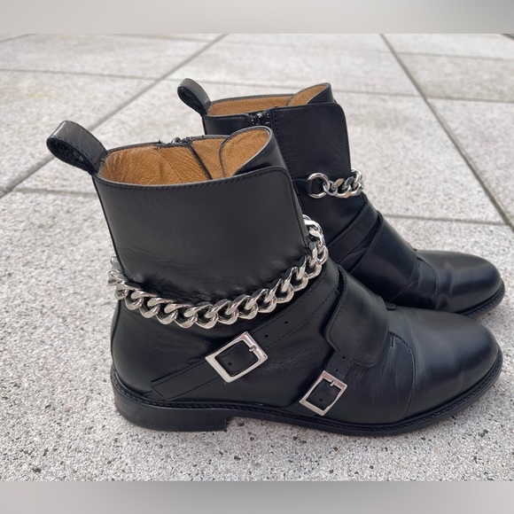 MAJE Leather ankle boots with silver hardware - Picture 6 of 9
